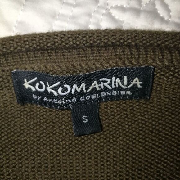 𝅺KOKOMARINA Winter Chocolate Brown Merino Wool Lagenlook Oversized Knit Small - Picture 12 of 14